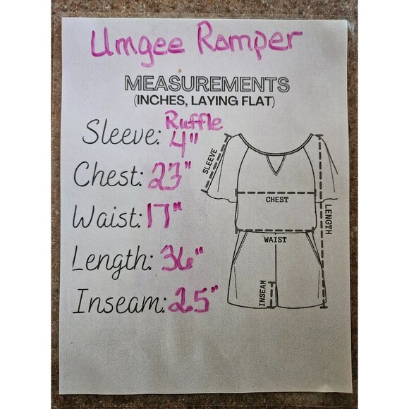 Umgee Womens Red Floral Ruffle Sleeve Wrap Romper Lightweight & Flowy Size XL - Picture 12 of 12